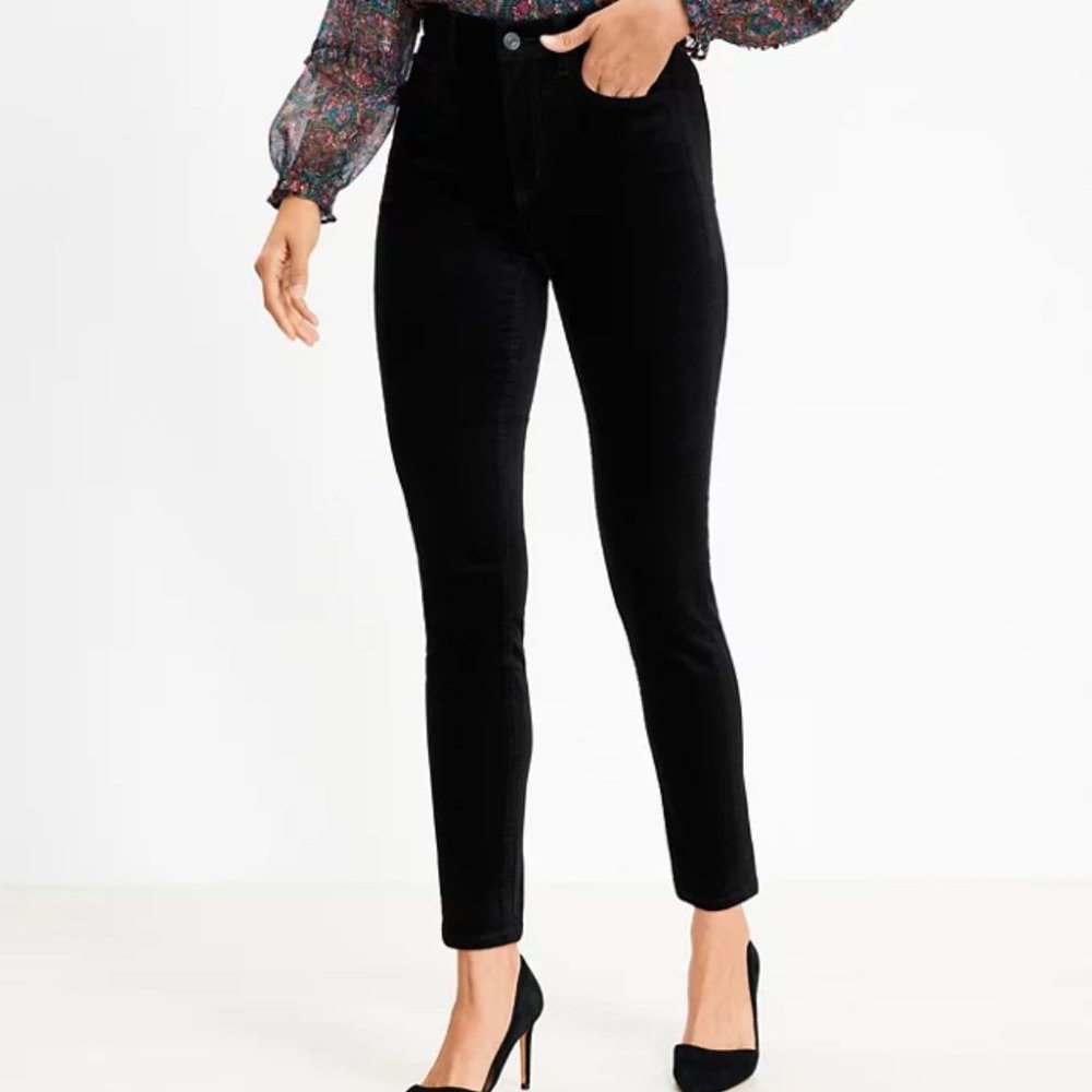 Loft Petite Velvet Skinny Pants